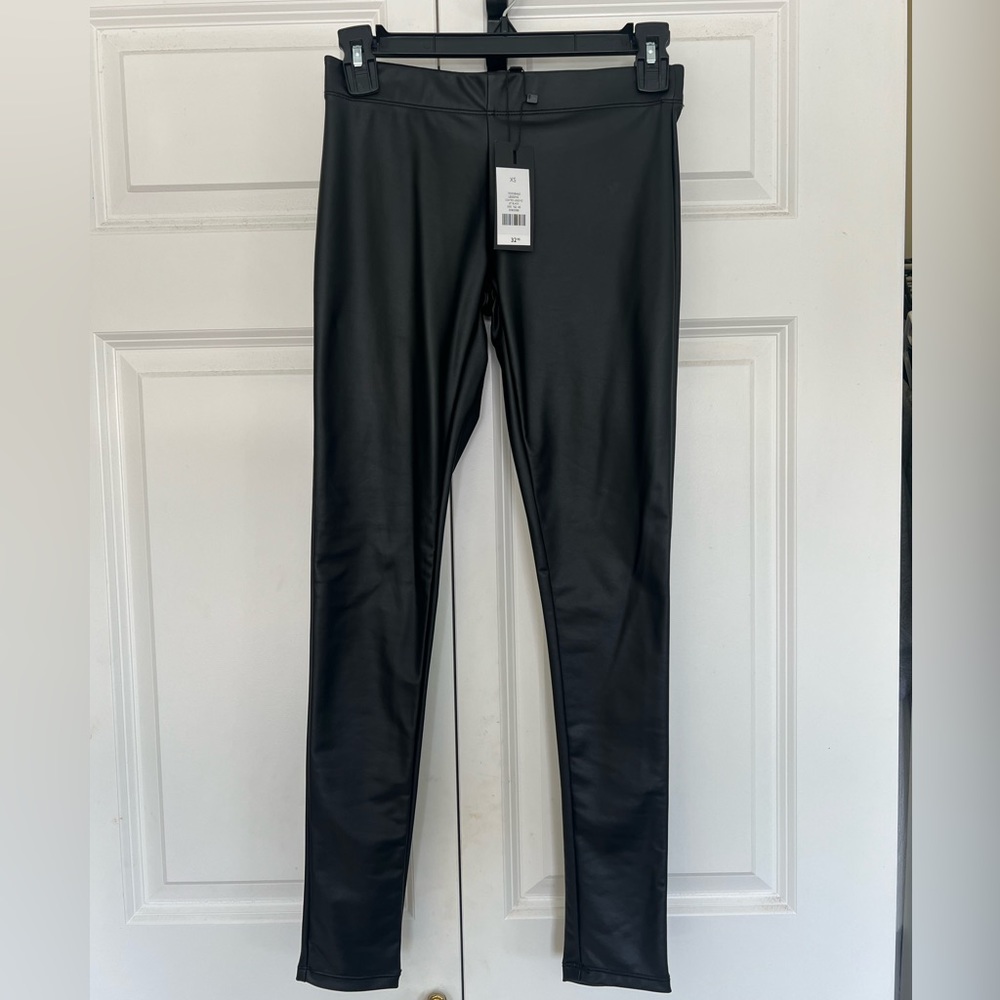 Coated Black Leggings